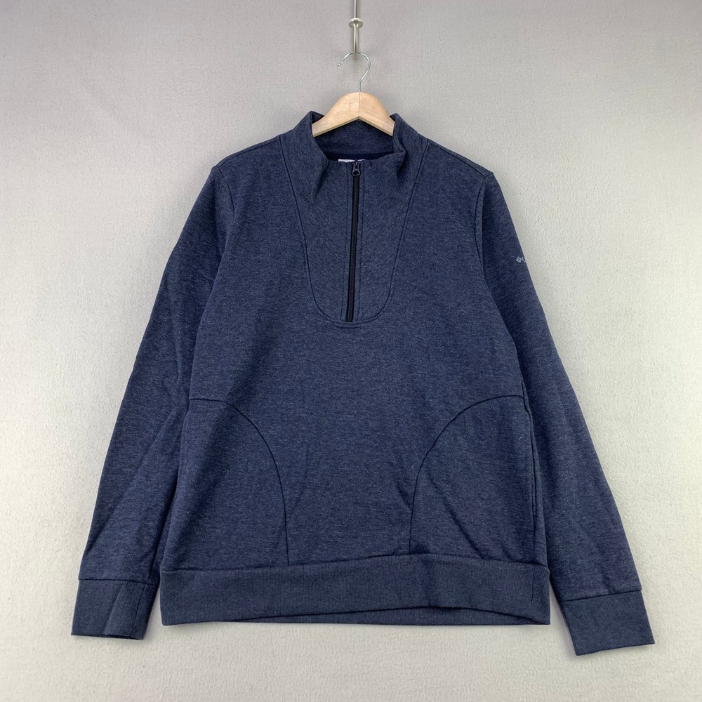 Columbia Hart Mountain 1/4 Zip Pullover Womens Medium Blue Tech Fleece Hike Camp